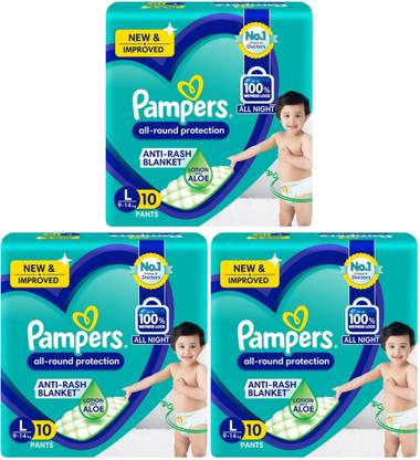 Pampers all-rounder protection size Large ( L- 10+10+10 ) - L