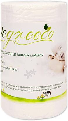 Wegreeco 100% Bamboo Flushable Diaper Liners,100 count - New Born