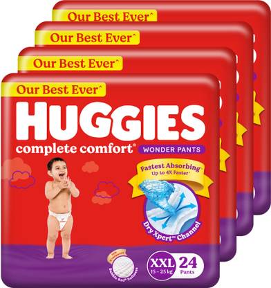 Huggies Complete Comfort Wonder Pants,India's Fastest Absorbing Diaper(XXL 24X4) - XXL