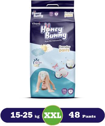 HONEY BUNNY Baby Diaper Pants with bubble top sheet| Extra Soft | 12 Hour protection - XXL
