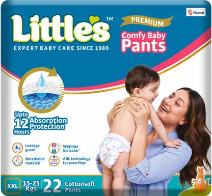 Little's Comfy Baby Pants Diapers with Wetness Indicator and 12 hours Absorption - XXL