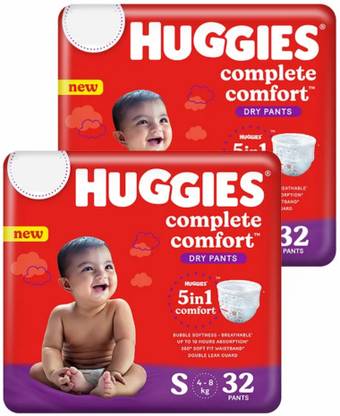 Huggies S 32*2=64 Combo Pack Baby Diaper Pants Size Small - S