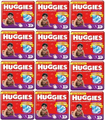 Huggies Complete Comfort Dry Pants Large 5 in 1 Comfort -L-14(PACK OF 12)(168 Pieces) - L