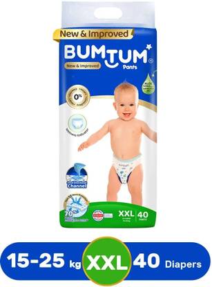 BUMTUM Baby Diaper Pants Double Layer Leakage Protection High Absorb Technology - XXL