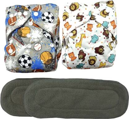 kogar Adjustable 100% Organic Cloth Button Diaper Reuse Nappy & Insert (0-24m) C1 - M - L