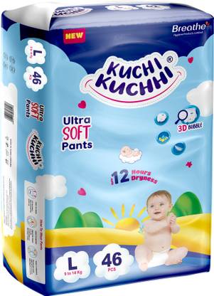 KUCHI KUCHHI Premium super soft baby diaper with a 3D bubble top. - L