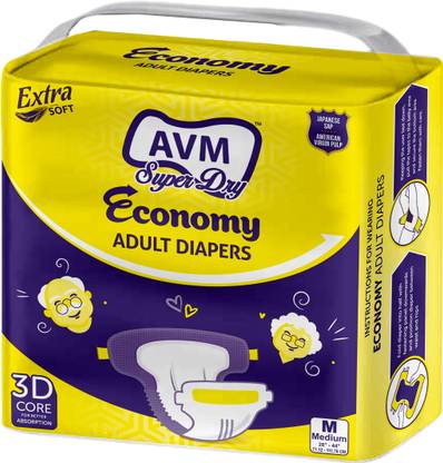 AVM Super Dry Economy Adult Diaper M size (Medium) Adult Diapers - M