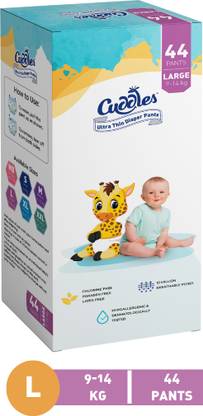 Cuddles Ultrathin Baby Diaper Pants | Ultra Soft Super Absorbent and Luxurious Comfort - L