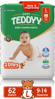 TEDDYY Easy Diaper Pants with Rash Protection and 3x Faster absorption Technology - L