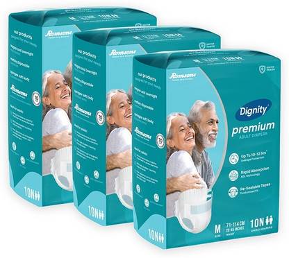 DIGNITY Premium Tape Style Adult Diapers - M
