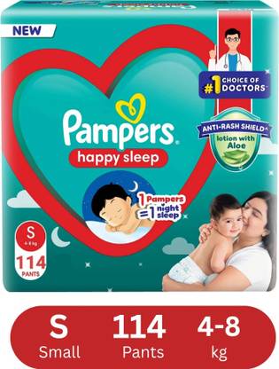 Pampers Anti rash lotion with Aloe vera baby Small size diaper pants(Pack of 3) - S
