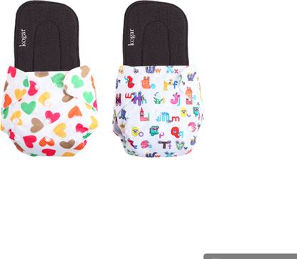 kogar Print Reusable Cloth Diapers + Insert Pad Washable 100% Absorption 0-3 yrsL16 - L - XL