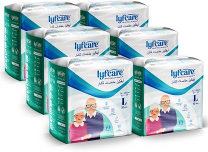 lyfcare Pull-Up Pants | Waist Size (30-39 Inch) Adult Diapers - L