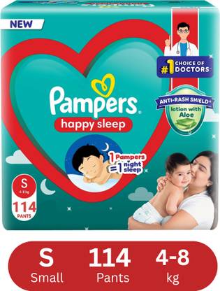 Pampers Happy Sleep Pants With Anti Rash Shield Small - S