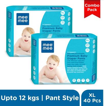 MeeMee Baby Diaper Pants, Wetness Indicator, Leakage Protection, High Absorb Technology - XL