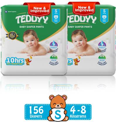TEDDYY Easy Diaper Pants with Rash Protection and 3x Faster absorption Technology - S