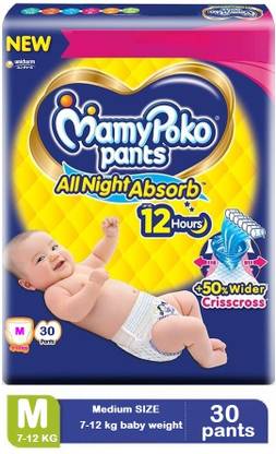 MamyPoko All Night Absorb comfortable baby Diaper Pants medium Size - M