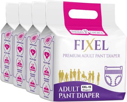 fixel Adult diaper pants Waist size 93-157 cm (37"62") Adult Diapers - XXL