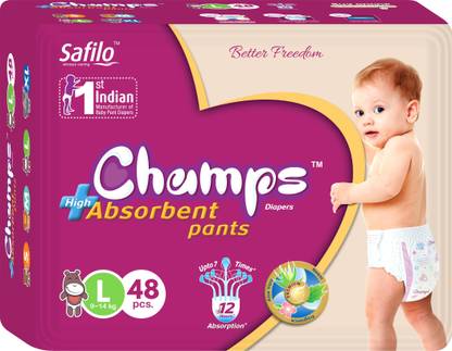 Champs High Absorbent Baby Diaper Pants|Pack of 1 - L