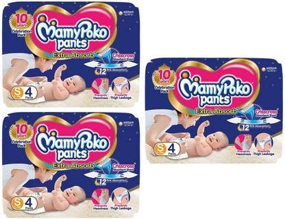 MamyPoko Pants Extra Absorb Small Size Diaper Pants S - 4x3 Diapers - S