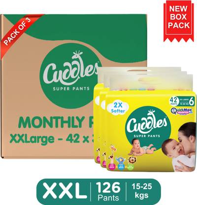 Cuddles - Super Pants Baby Diaper - Combo Pack of 3 - XXL