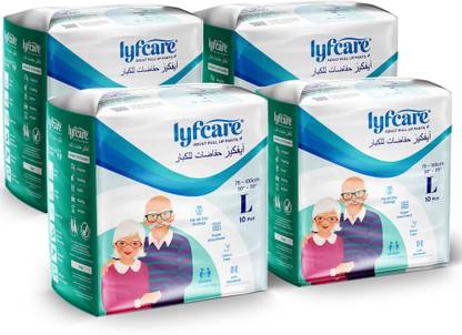 lyfcare Pull-Up Pants | Waist Size (30-39 Inch) Adult Diapers - L