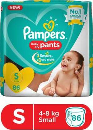 Pampers Baby Dry Size-Small (4-8 Kg ) 86 Diaper Pants - S