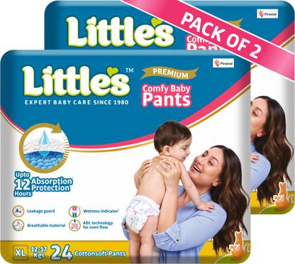 Little's Comfy Baby Pants Diapers with Wetness Indicator and 12 hours Absorption | Extra Large - XL