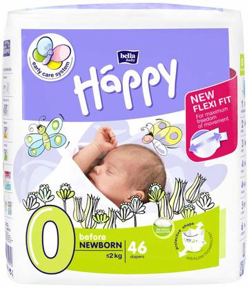 Bella Baby Happy Diapers Before Newborn White, 46 Piece - New Born