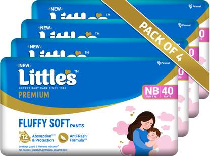 Little's Comfy Baby Pants Diapers with Wetness Indicator and 12 hours Absorption | Monthly Pack | - New Born