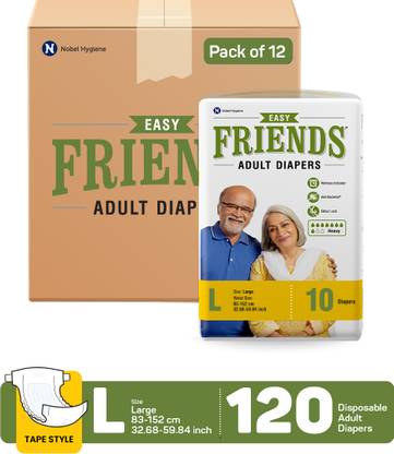 FRIENDS Easy Unisex Adult Diapers Large Waist Size Adult Diapers - L