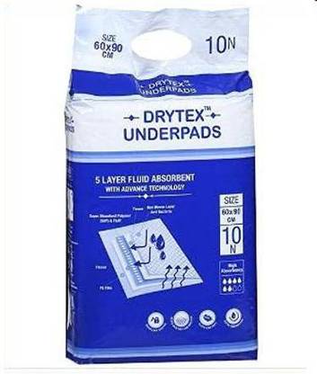 Romsons Drytex Underpads - 5 Layer 60 X 90 cm. - 10 Pcs./Pack ( Pack of 12) Adult Diapers - L