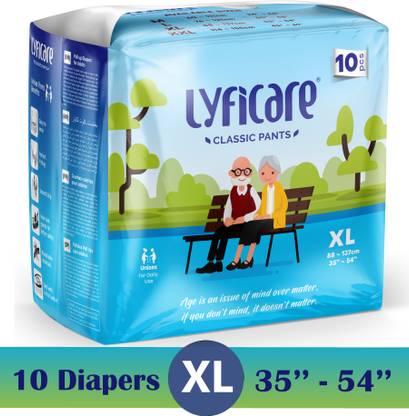 lyficare Classic Pants | Waist Size (35-54 Inch) Adult Diapers - XL