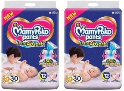 MamyPoko Pants Extra Absorb Diaper Pants Small - 30x2 Diapers - S
