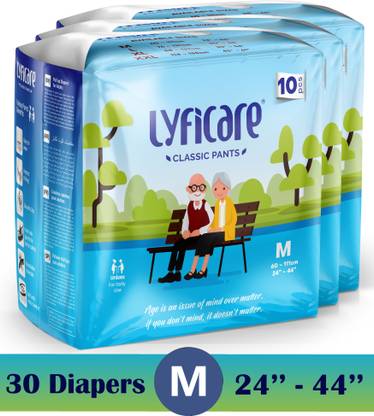 lyficare Classic Pants | Waist Size (24-44 Inch) Adult Diapers - M