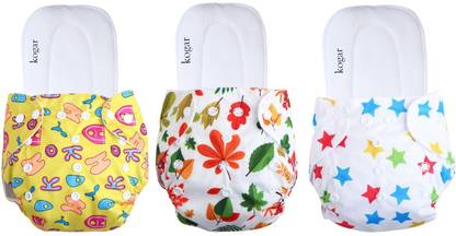 kogar Print Reusable Cloth Diapers + Insert Pad Washable 100% Absorption 0-3 yr AD-32 - M - L