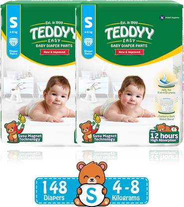 TEDDYY Easy Diaper Pants with Rash Protection and 3x Faster absorption Technology - S