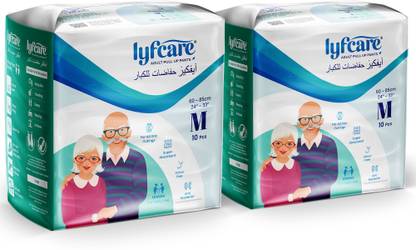 lyfcare Pull-Up Pants | Waist Size (24-33 Inch) Adult Diapers - M