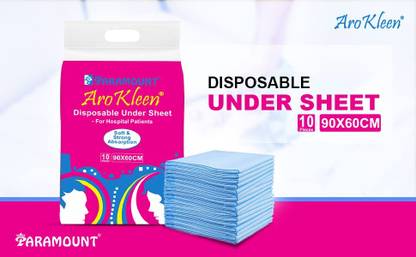 Arokleen Disposable Underpads, - 60x90 cm,10 Pcs/Pack For Patients Use- Pack of 10 Adult Diapers - L