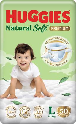 Huggies Natural Soft Premium Baby, Cloud Softness All Over, Large - L