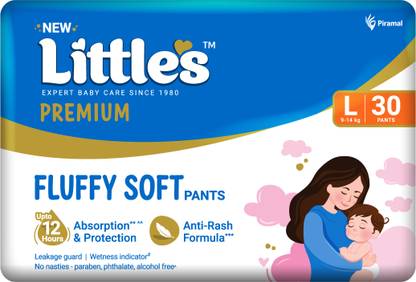 Little's Comfy Baby Pants Diapers with Wetness Indicator and 12 hours Absorption | Large - L