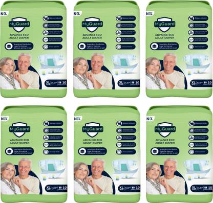 MyGuard Eco Soft Open Adult Diaper Tape Style, With Wetness Indicator Adult Diapers - XL