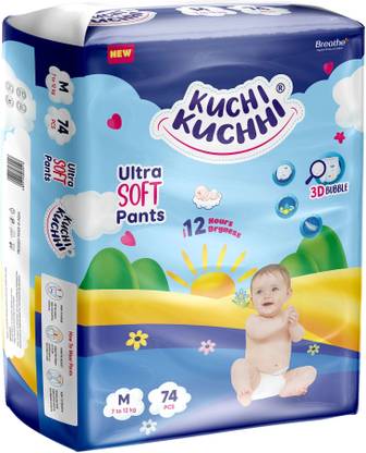 KUCHI KUCHHI Premium super soft baby diaper with a 3D bubble top. - M