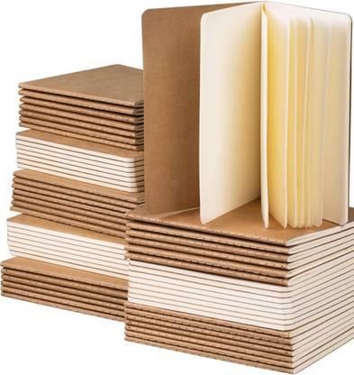 TWONE Small Notebook,Pocket Journal Blank A6 (4.25 x 5.5 in) Kraft Notepads Pocket-size Notebook Blank 60 Pages