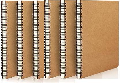 SHUANG YOU Paper A5 Notebook A5 size Black Hardcover Spiral Plain Travel Writing Notebooks 120 Pages