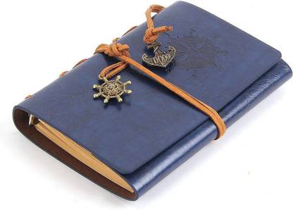 RIANZ Vintage Leather Writing Journal Notebook, Spiral Blank Notepad Sketchbook A6 Journal NO 100 Pages