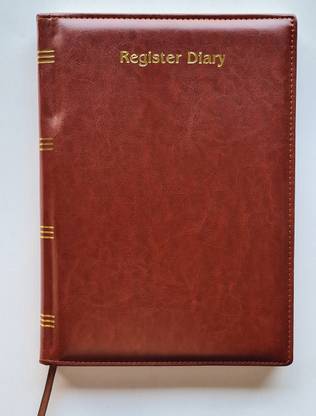 jitter jotter Register Diary A4 Brown-Gold 2023 Planner/Organizer A4 Organizer Printed 400 Pages
