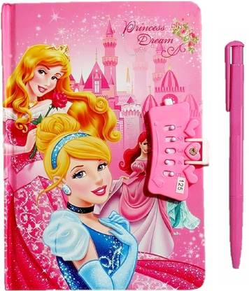 AuM Disney Princess Notebook/Diary with Pen Return/ Birthday Gift for Kids Regular Notebook Rulled 50 Pages