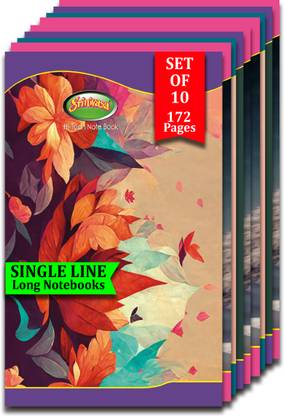 Srinivasa Single Line Long Notebooks 172 Pages | 58 GSM |Ruled Copy School College Office Regular Notebook Single Line 172 Pages