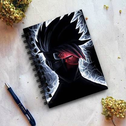 THEME VINTAGE Naruto Anime Kakashi Hatake Outline Designer Notebook A5 Note Book Unruled 160 Pages